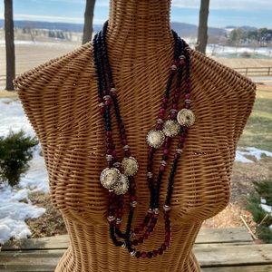 Vintage Pink & Gold Beaded Necklace